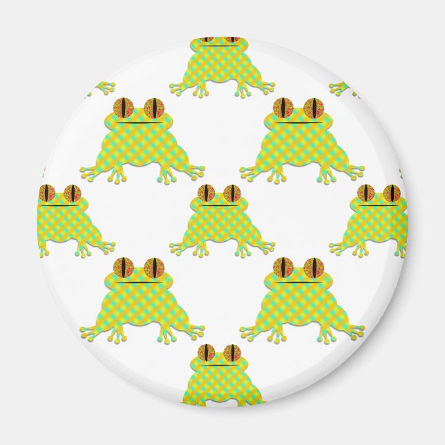 Cute Frog - Sömlös Mönster Magnet (Framsidan)