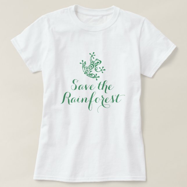 Cute Frog Spara i regnskogen T Shirt (Design framsida)