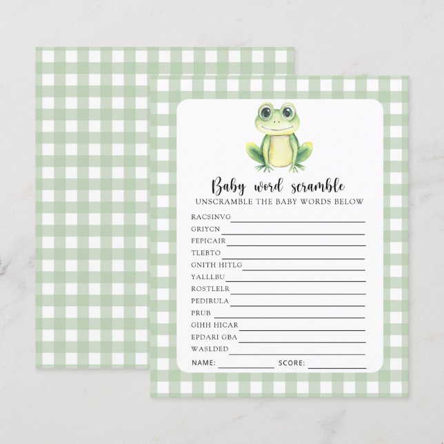 Cute Frog-spel Baby Ord (Fram/baksida)