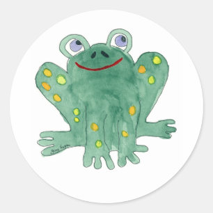Cute Frog Sticker Runt Klistermärke