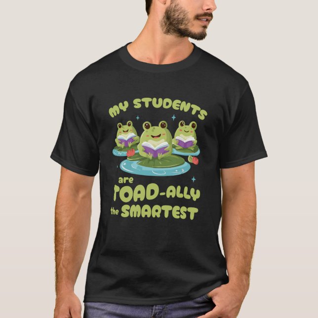 Cute Frog Teacher Toad T Shirt (Framsida)