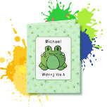 Cute Frog Tecknad Funny Say Froggie Birthday Kort<br><div class="desc">Detta är en av de karaktärer som skapats av min barnson och jag. Han ritar tecknen med alla sina söta egenskaper och jag omvandlar dem till djärvt och modernt delar för att glädja en och alla:) Leta efter hans ursprungliga teckning på varje lista!!!!!!!!</div>