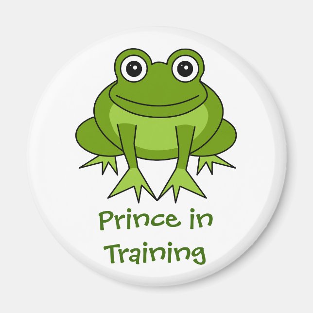 Cute Frog Tecknad - Prince in Training Magnet (Framsidan)