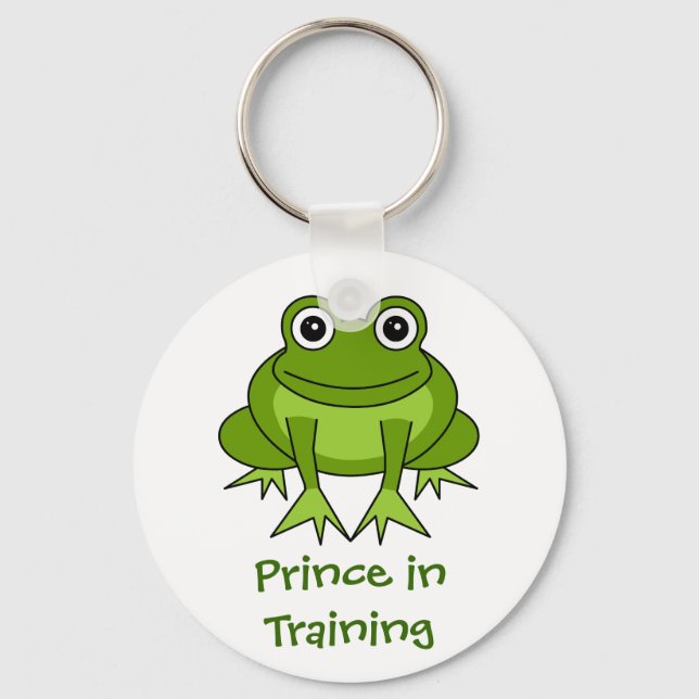 Cute Frog Tecknad - Prince in Training Nyckelring (Framsida)
