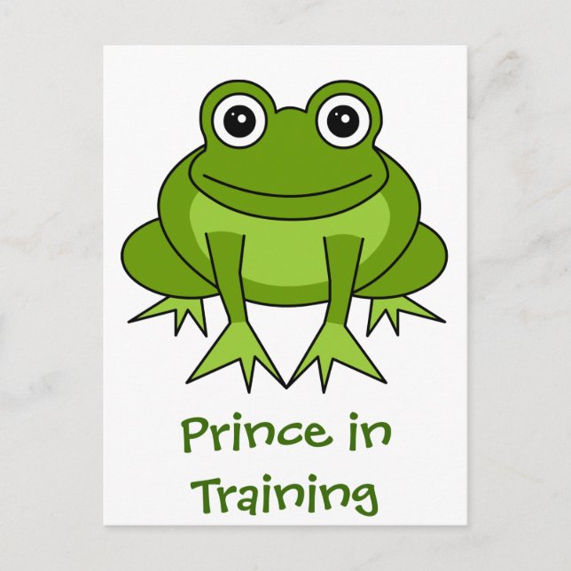 Cute Frog Tecknad - Prince in Training Vykort (Framsida)