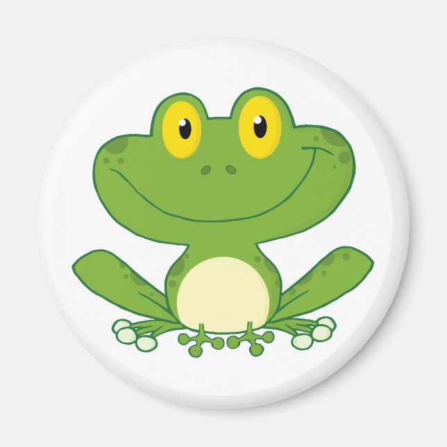 Cute Frog Tecknade figurer Magnet (Framsidan)
