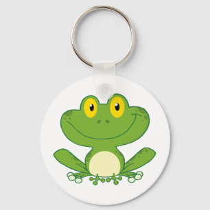 Cute Frog Tecknade figurer Nyckelring
