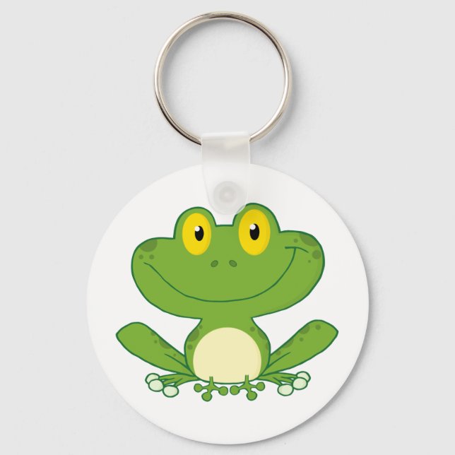 Cute Frog Tecknade figurer Nyckelring (Framsida)