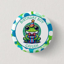 Cute Frog Themys Birthday Boy