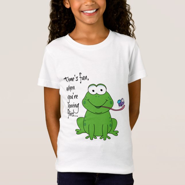 Cute Frog Tiden är roligt när du har flugor... T Shirt (Framsida)