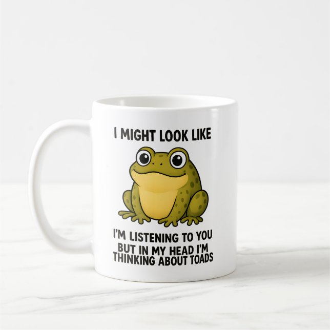 Cute Frog Toad ADHD Humor Meeting Survival Gift Kaffemugg (Vänster)