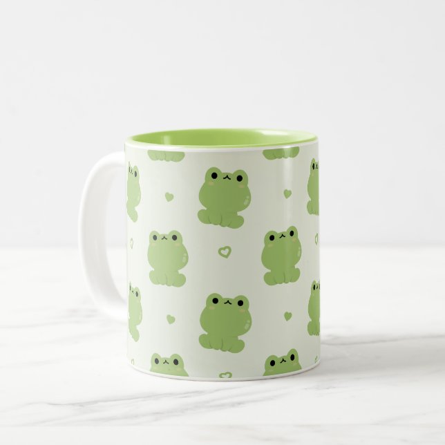 Cute Frog Två-Tonad Mugg (Framsida vänster)