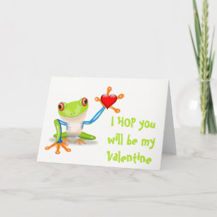 Cute Frog Valentine Day Funny Pun Helgkort