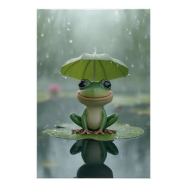 Cute Frog Wall Art for Kids – Adorable Frog Poster Perfect Poster