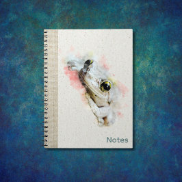 Cute Frog Watercolor Simple Spiral Notebook Anteckningsbok