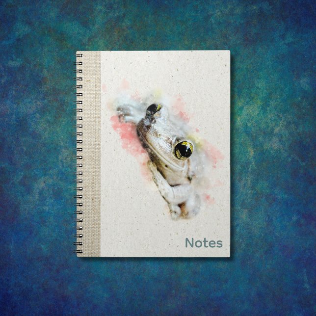 Cute Frog Watercolor Simple Spiral Notebook Anteckningsbok (Skapare uppladdad)