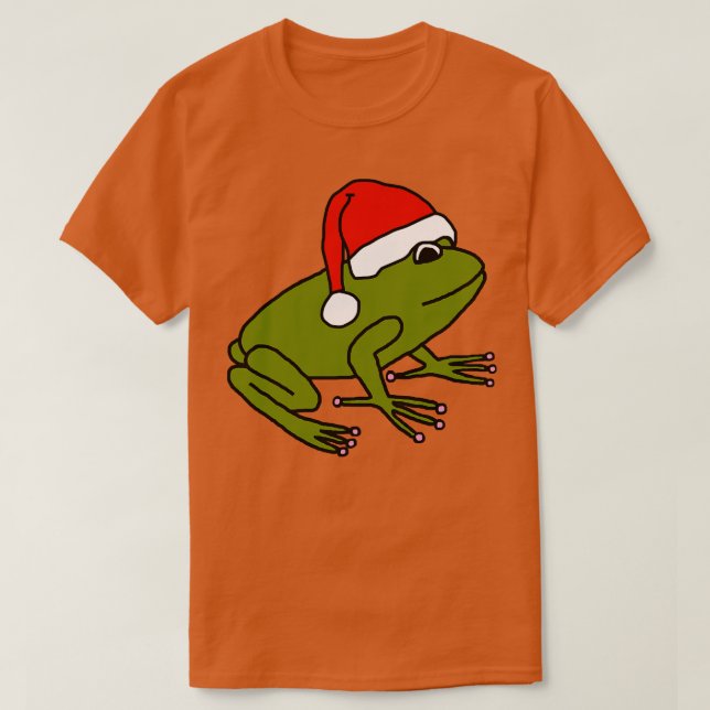 Cute Frog Wearing A Santa Hat T Shirt (Design framsida)
