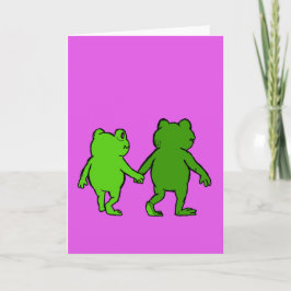 Cute Frog Whimsical Cartoon Friendship Card Kort