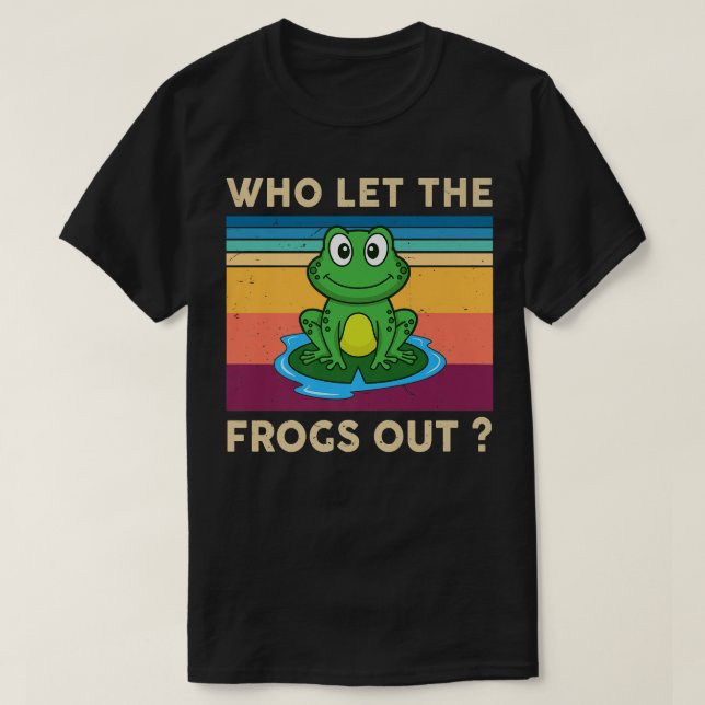 Cute Frog Who Let The Frogs Out Kids Boy Toddler H T Shirt (Design framsida)