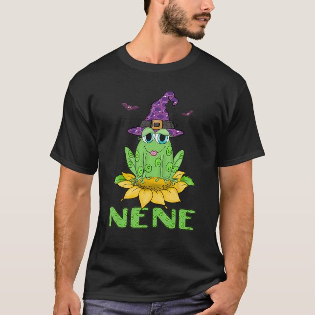 Cute Frog Witch Halloween Nene T Shirt (Framsida)