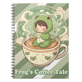 Cute Froggy Coffee Tale Design Anteckningsbok
