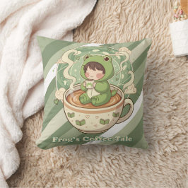 Cute Froggy Coffee Tale Design Kudde
