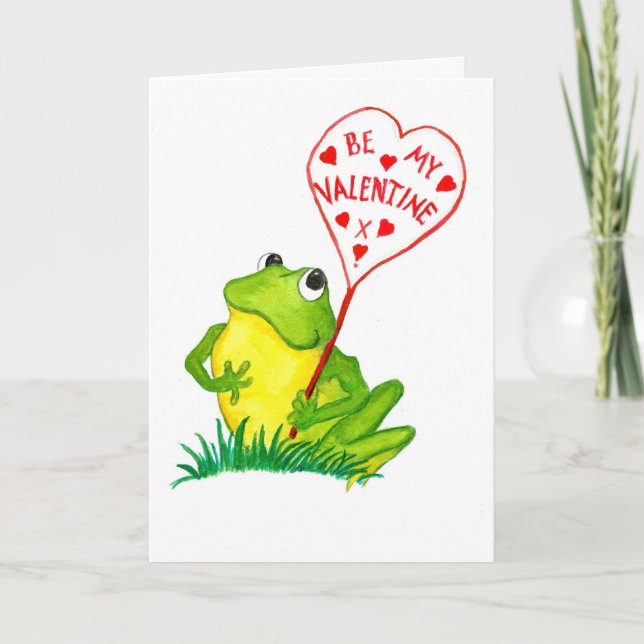 Cute Froggy Valentine Card Helgkort (Framsida)