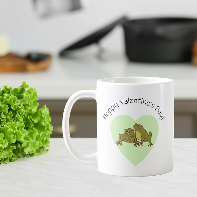 Cute Frogs från Hoppy Alla hjärtans dag i Kärlek Kaffemugg (Skapare uppladdad)
