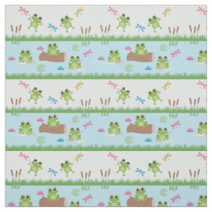 Cute Frogs i Pond Tyg
