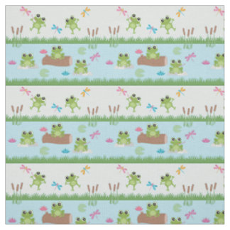 Cute Frogs i Pond Tyg