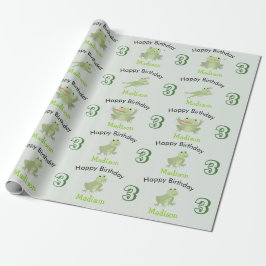 Cute Frogs in Lily Pond Birthday Kids Name Age Presentpapper