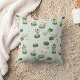 Cute Frogs in Lily Pond Nursery Gender Neutral Kudde