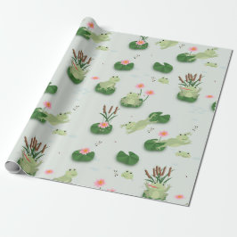 Cute Frogs in Lily Pond Presentpapper