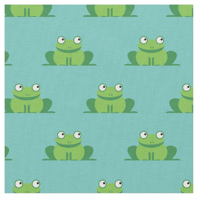 Cute Frogs Kids Baby Nursery Tyg (Närbild)