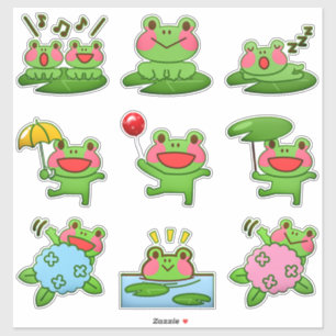 Cute Frogs Klistermärken