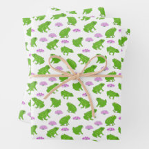 Cute Frogs Lily Dynors Rosa and Grönt Doodle Art