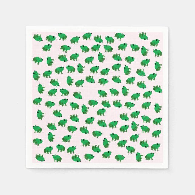 Cute Frogs Paper Napkins Pappersservett (Framsidan)