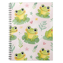 Cute frogs Pattern Anteckningsbok