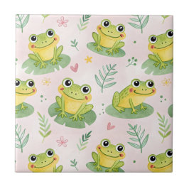 Cute frogs Pattern Kakelplatta