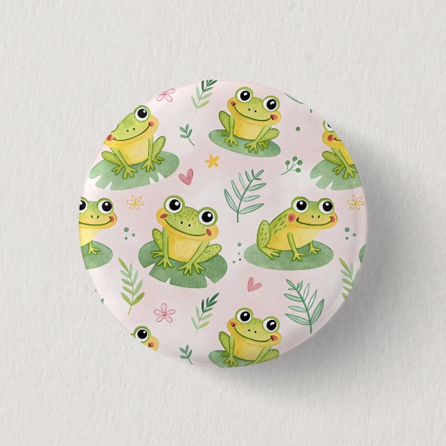Cute frogs Pattern Knapp (Framsida)
