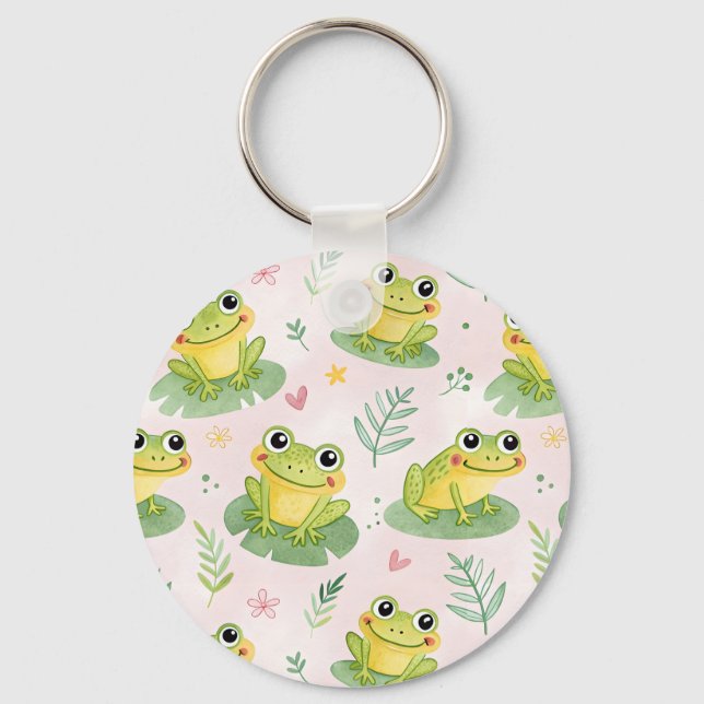 Cute frogs Pattern Nyckelring (Framsida)