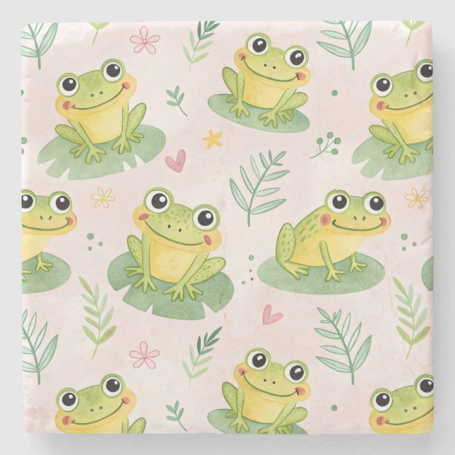 Cute frogs Pattern Stenunderlägg (Framsidan)