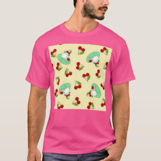 Cute Frogs Snigel och körsbär på Lemon Gult T Shirt