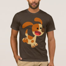 Cute Frolicking Tecknad hund T-Shirt