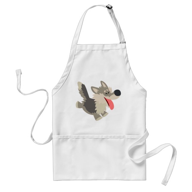 Cute Frolicsome Tecknad Varg Apron Förkläde (Framsidan)