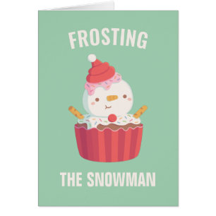 Cute Frost, den vackra julen Snögubbe Hälsning Hälsningskort