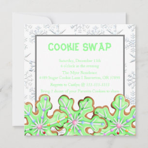 Cute Frostat Socker Cookie Exchange Helgdag Inbjud Inbjudningar