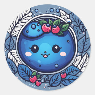 Cute Fruit Blueberry Delight Runt Klistermärke