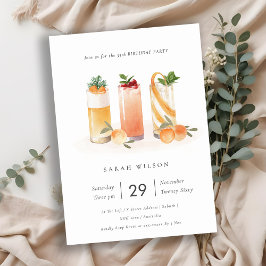 Cute Fruit Cocktail-Orange i alla åldrar vid födel Tack Kort