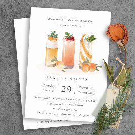 Cute Fruit Cocktail Orange Par Shower Inbjudan